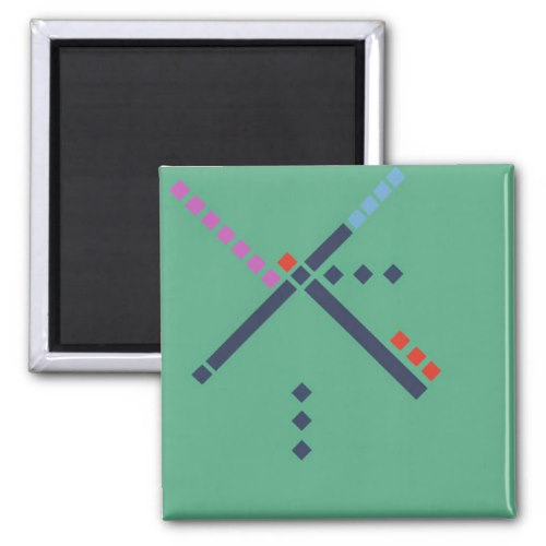 PDX Airport Carpet 2 Inch Square Magnet