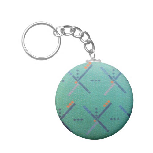 PDX Airport Carpet Basic Round Button Keychain