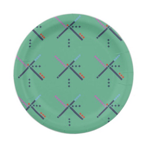 PDX Airport Carpet Paper Plate