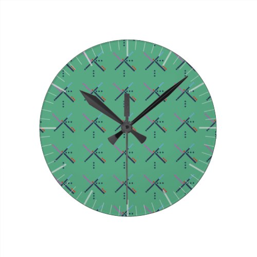 PDX Airport Carpet Round Clock