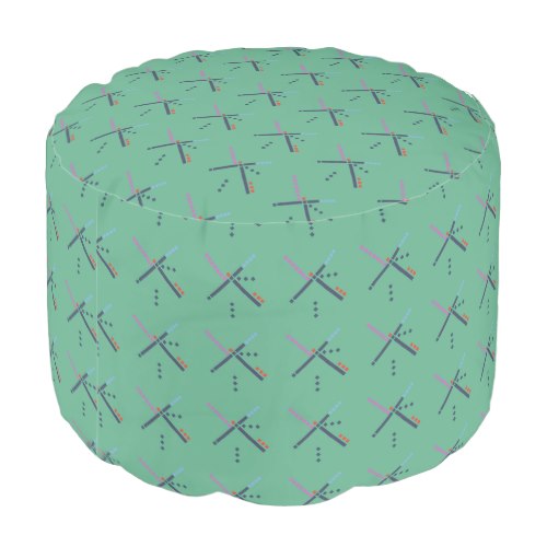 PDX Airport Carpet Round Pouf