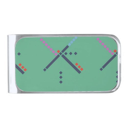 PDX Airport Carpet Silver Finish Money Clip