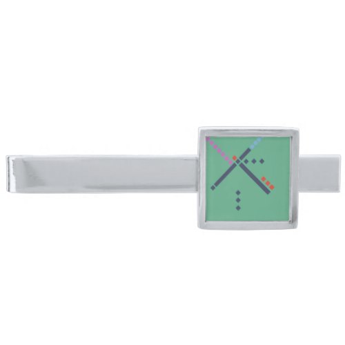 PDX Airport Carpet Silver Finish Tie Bar