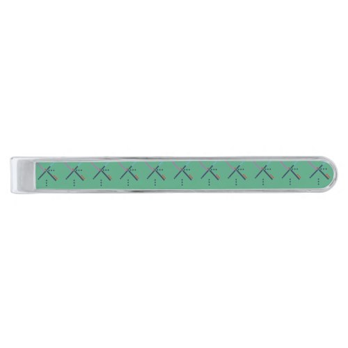 PDX Airport Carpet Silver Finish Tie Bar