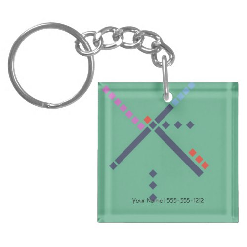 PDX Airport Carpet Single-Sided Square Acrylic Keychain