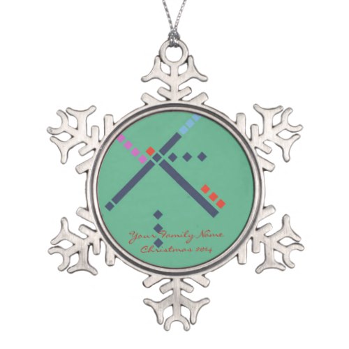 PDX Airport Carpet Snowflake Pewter Christmas Ornament