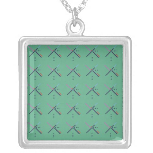 PDX Airport Carpet Square Pendant Necklace
