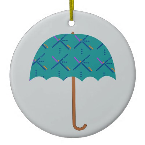 PDX Airport Carpet Umbrella Ceramic Ornament