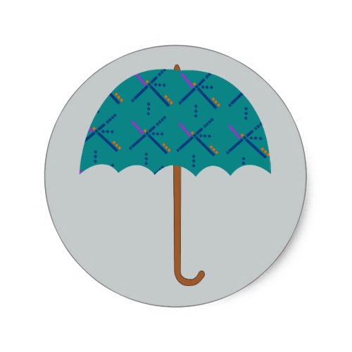 PDX Airport Carpet Umbrella Classic Round Sticker