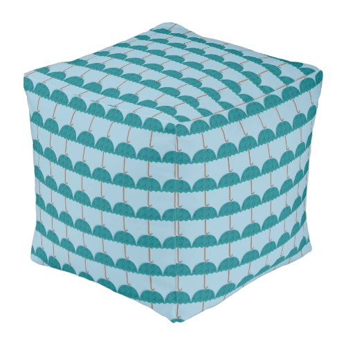 PDX Airport Carpet Umbrella Cube Pouf