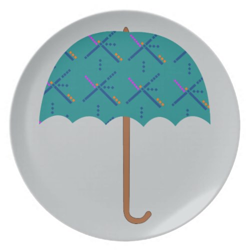 PDX Airport Carpet Umbrella Dinner Plate