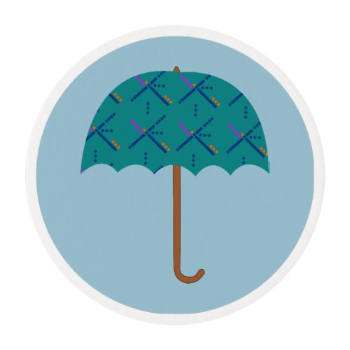 PDX Airport Carpet Umbrella Edible Frosting Rounds