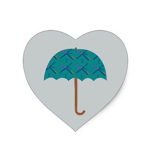 PDX Airport Carpet Umbrella Heart Sticker
