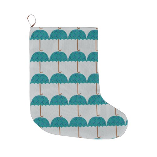 PDX Airport Carpet Umbrella Large Christmas Stocking