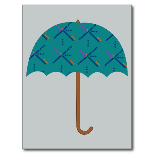 PDX Airport Carpet Umbrella Postcard