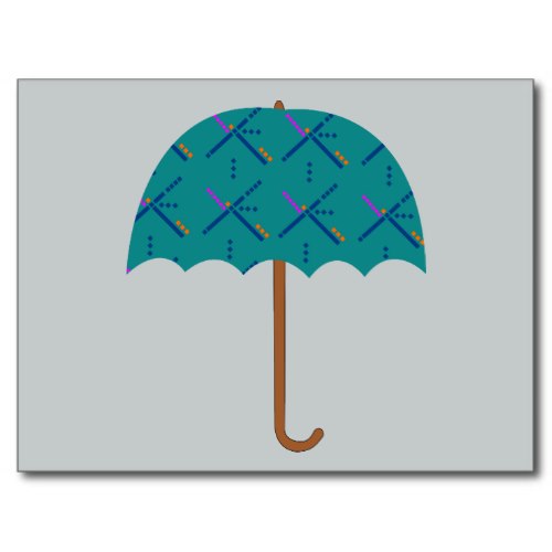 PDX Airport Carpet Umbrella Postcard