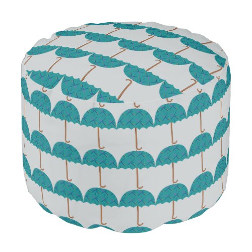 PDX Airport Carpet Umbrella Round Pouf
