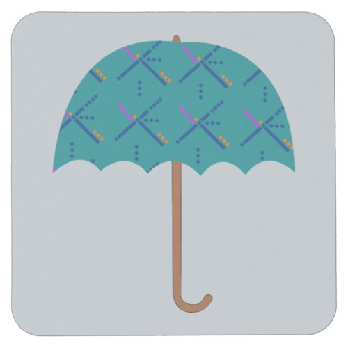 PDX Airport Carpet Umbrella Square Paper Coaster