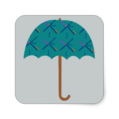 PDX Airport Carpet Umbrella Square Sticker