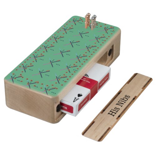 PDX Airport Carpet Wood Cribbage Board