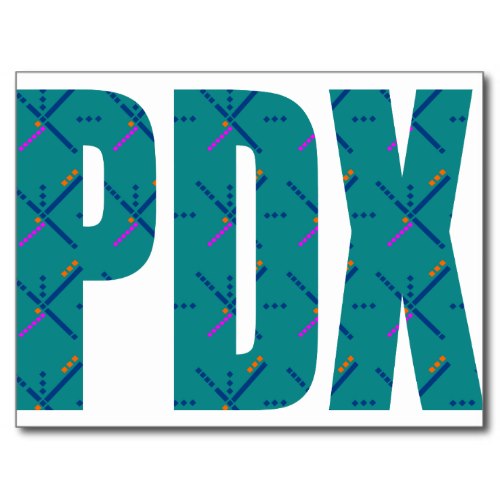 PDX Letters Portland Airport Carpet Postcard