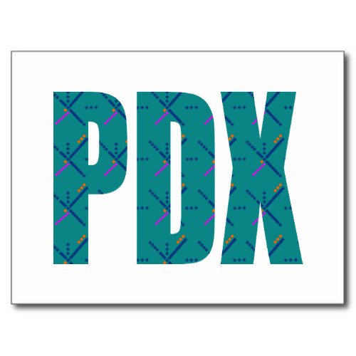PDX Letters Portland Airport Carpet Postcard