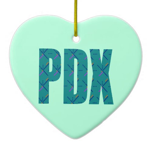 PDX Portland Airport Carpet Text Ceramic Ornament
