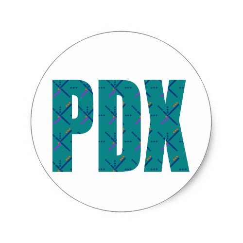 PDX Portland Airport Carpet Text Classic Round Sticker