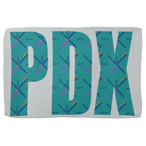 PDX Portland Airport Carpet Text Hand Towel
