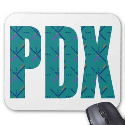 PDX Portland Airport Carpet Text Mouse Pad