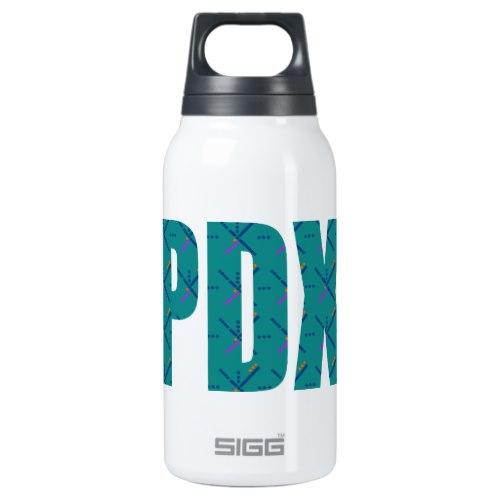 PDX Portland Airport Carpet Text Thermos Bottle