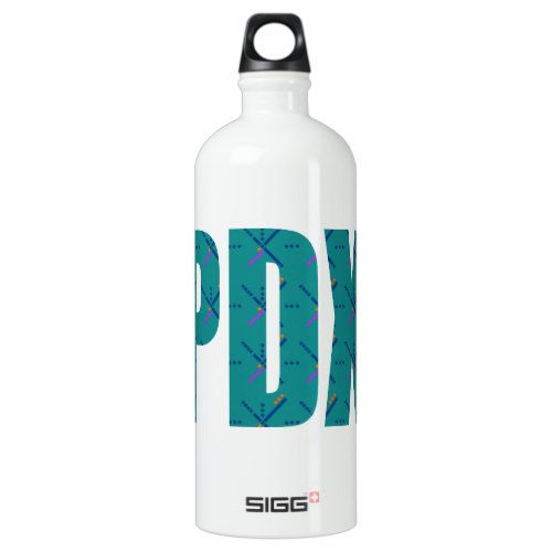 PDX Portland Airport Carpet Text Water Bottle