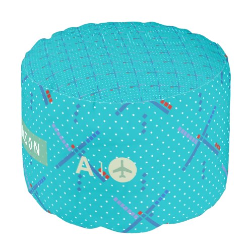 Portland Oregon Airport famous carpet personalized Pouf