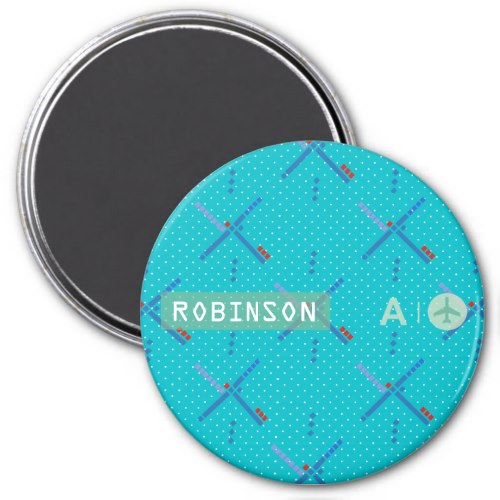 Portland Oregon Airport iconic carpet personalized 3 Inch Round Magnet