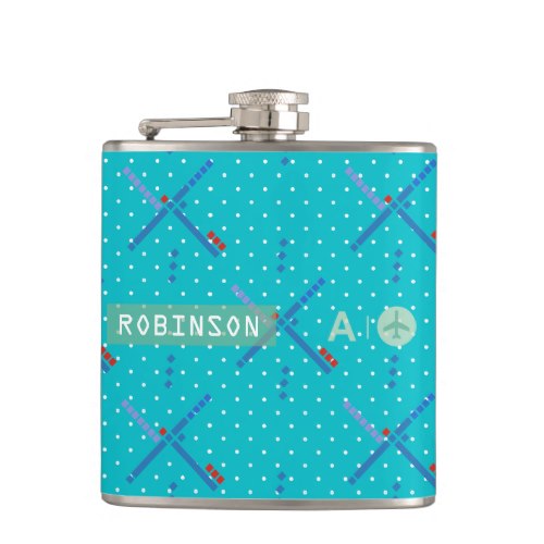 Portland Oregon Airport iconic carpet personalized Flask