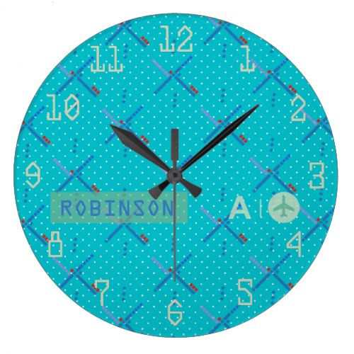 Portland Oregon Airport iconic carpet personalized Large Clock
