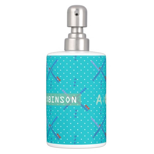 Portland Oregon Airport iconic carpet personalized Soap Dispenser And Toothbrush Holder