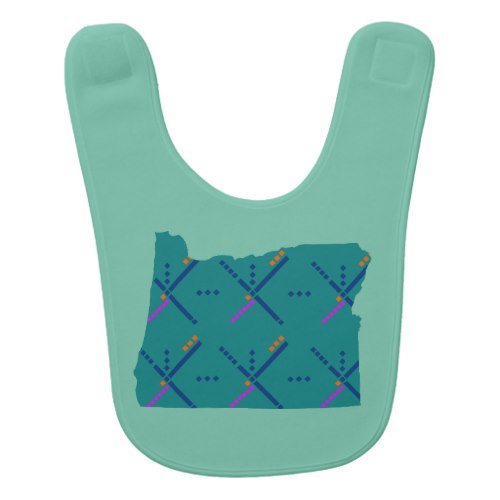 Portland Oregon PDX Airport Carpet Baby Bib
