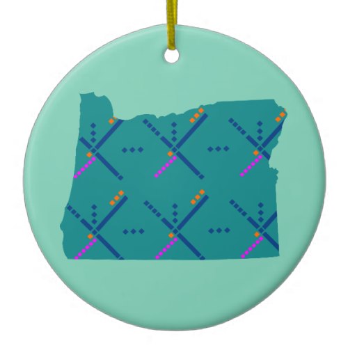 Portland Oregon PDX Airport Carpet Ceramic Ornament
