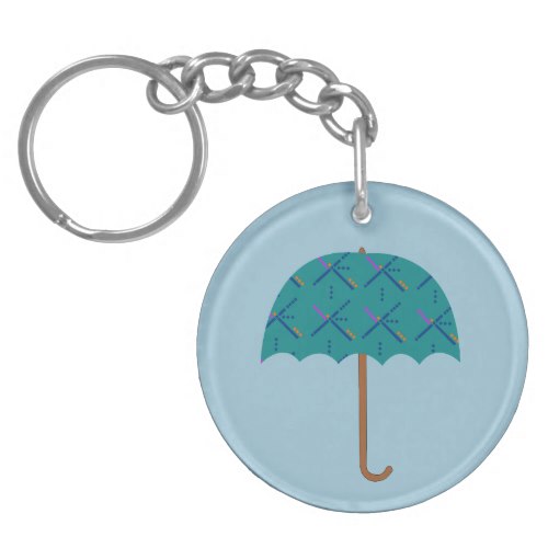 Portland Oregon PDX Airport Carpet Umbrella Double-Sided Round Acrylic Keychain