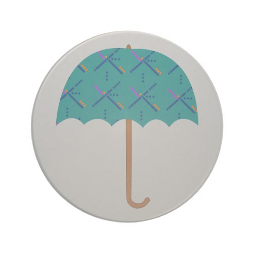 Portland Oregon PDX Airport Carpet Umbrella Drink Coaster