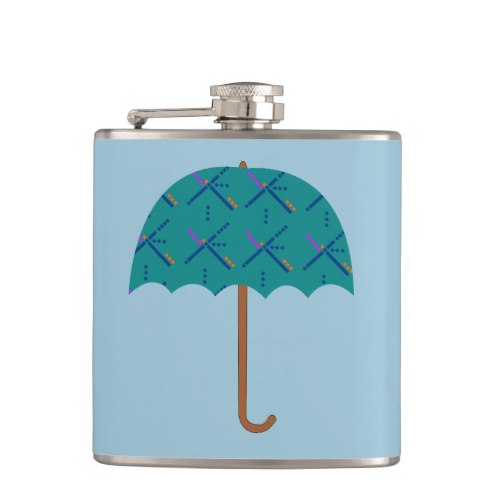 Portland Oregon PDX Airport Carpet Umbrella Hip Flask