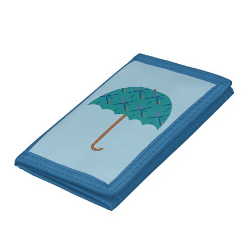 Portland Oregon PDX Airport Carpet Umbrella Trifold Wallet