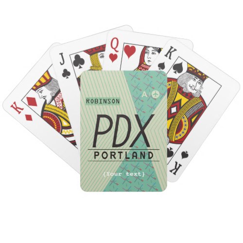 Portland Oregon PDX code Airport Tag personalized Card Decks