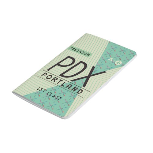 Portland Oregon PDX code Airport Tag personalized Journal